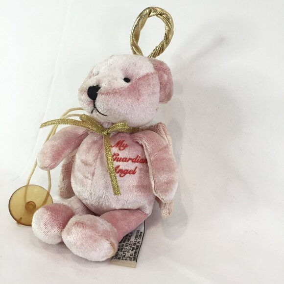 My Guardian Angel Pink Winged Teddy Bear with Lace by Aurora World 6" with Halo - Picture 2 of 11